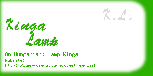 kinga lamp business card